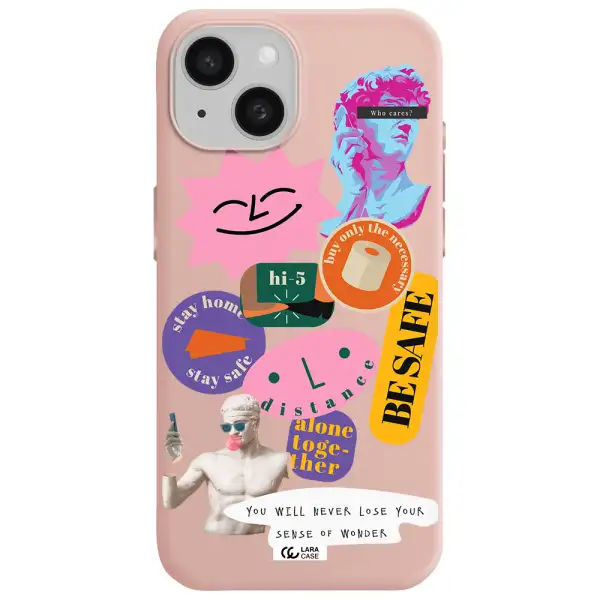 Be Safe Apple Iphone 15 Silicone Pastel Pink Case