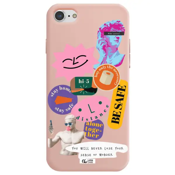 Be Safe Apple iPhone 7 Silicone pastel pink Case