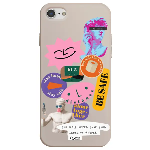 Be Safe Apple iPhone 8 Silicone Stone Case