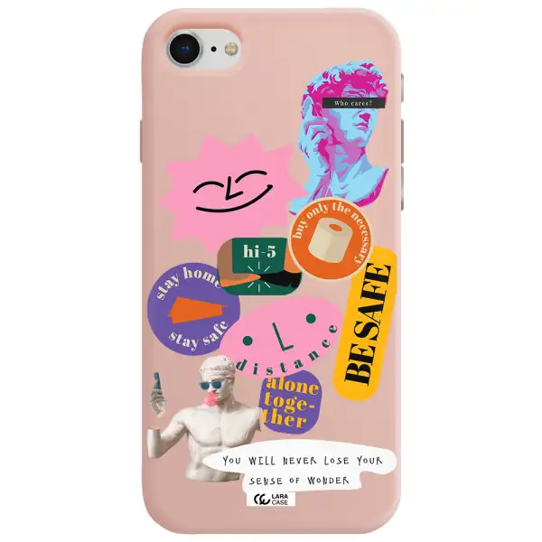 Be Safe Apple iPhone se 2020 Silicone pastel pink Case