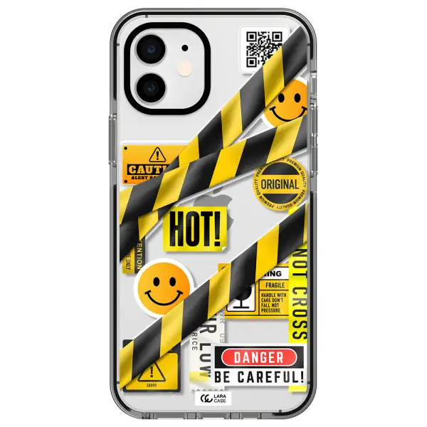 Be Careful Apple iPhone 12 impact black border Case