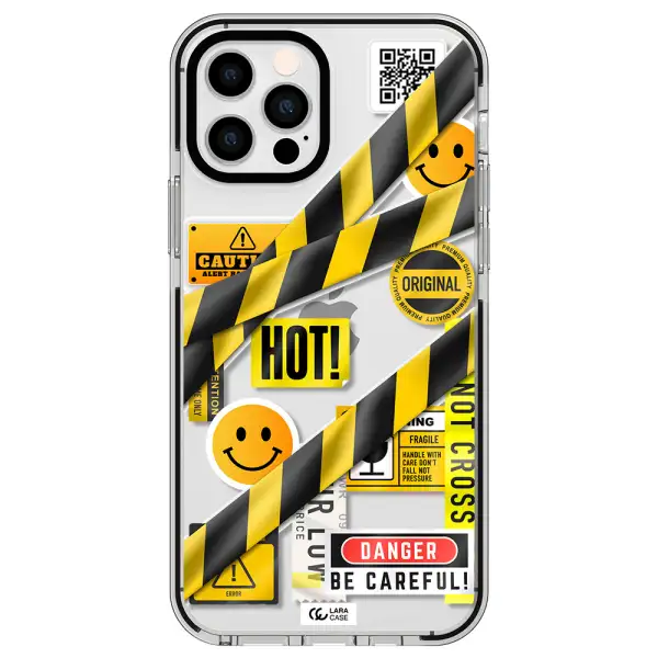 Be Careful Apple iPhone 12 pro impact black border Case