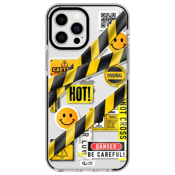 Be Careful Apple iPhone 12 pro max impact black border Case