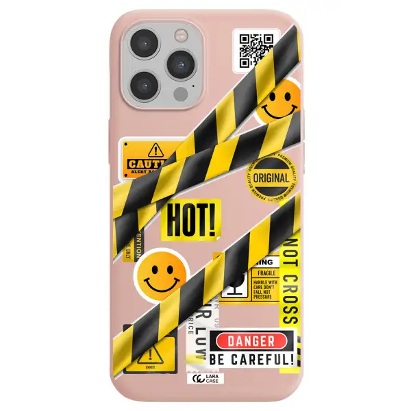 Be Careful Apple iPhone 12 pro max Silicone pastel pink Case