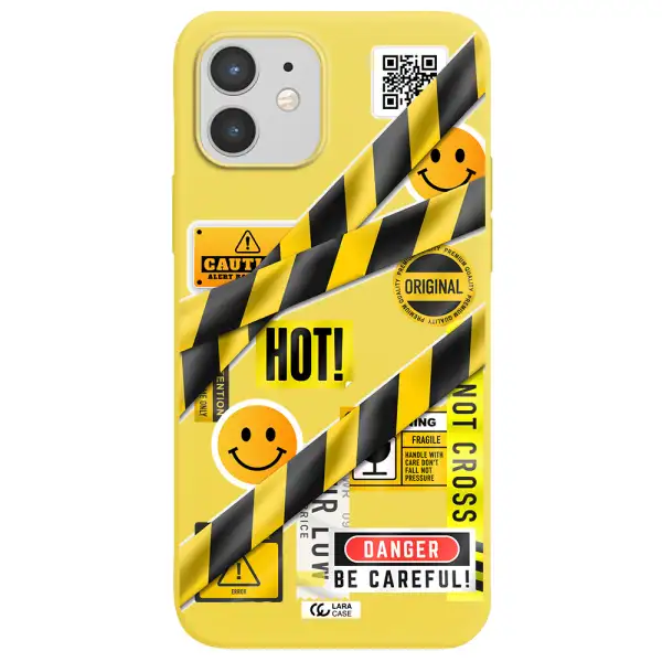 Be Careful Apple iPhone 12 Silicone canary yellow Case