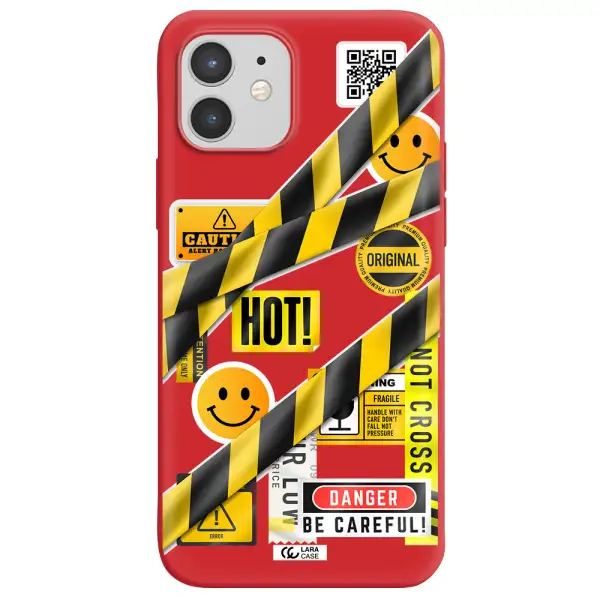 Be Careful Apple iPhone 12 Silicone Imperial Red Case