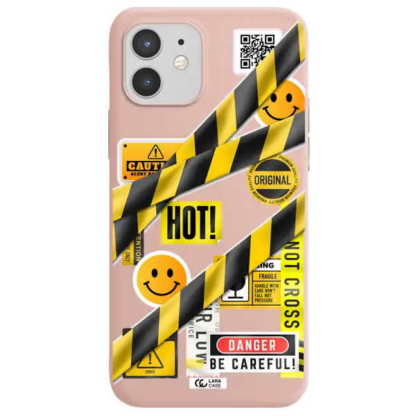Be Careful Apple iPhone 12 Silicone pastel pink Case