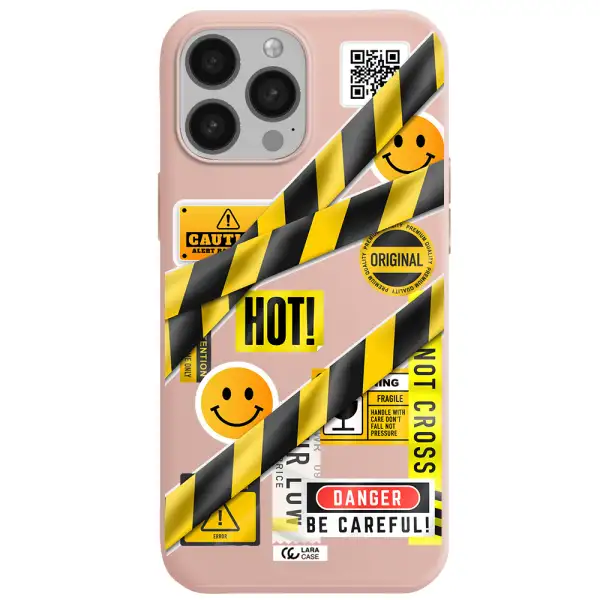 Be Careful Apple iPhone 13 Pro Max Silicone pastel pink Case