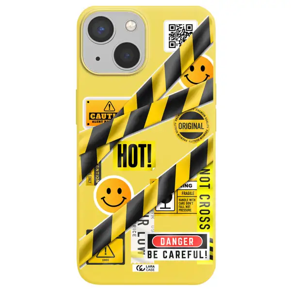 Be Careful Apple iPhone 13 Silicone canary yellow Case