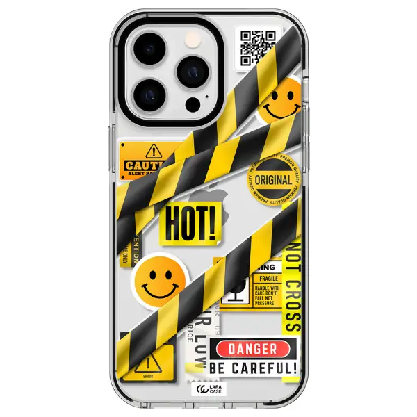 Be Careful Apple iPhone 14 pro max impact black border Case