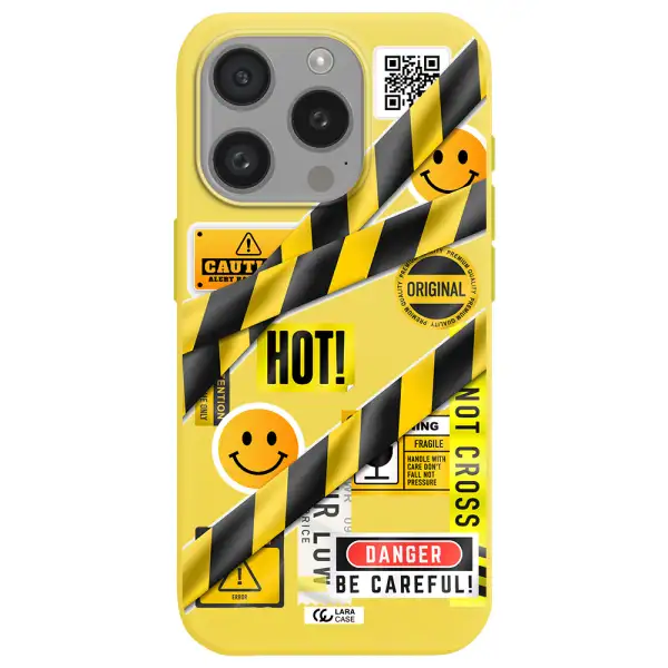 Be Careful Apple Iphone 15 Pro Silicone Canary Yellow Case