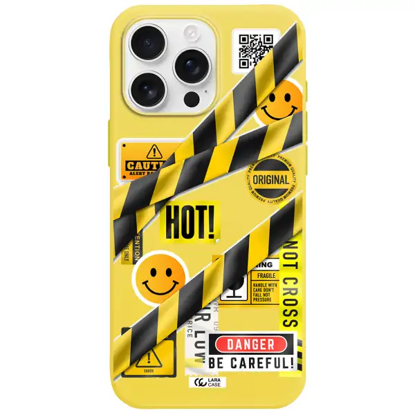 Be Careful Apple Iphone 16 Pro Max Silicone Canary Yellow Case