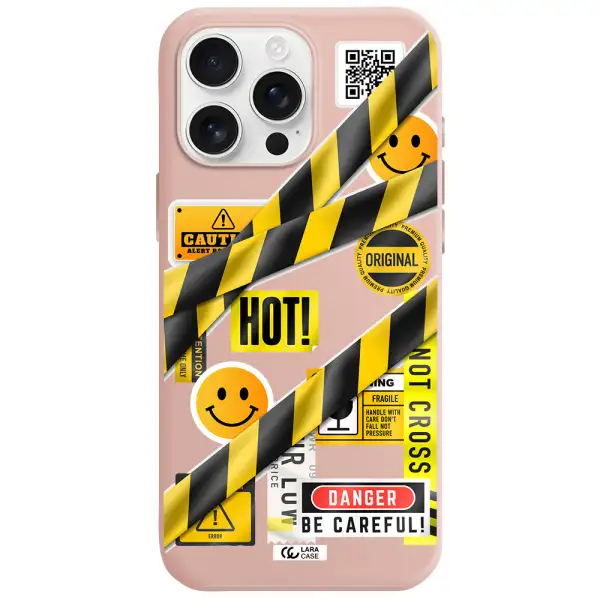 Be Careful Apple Iphone 16 Pro Max Silicone Pastel Pink Case