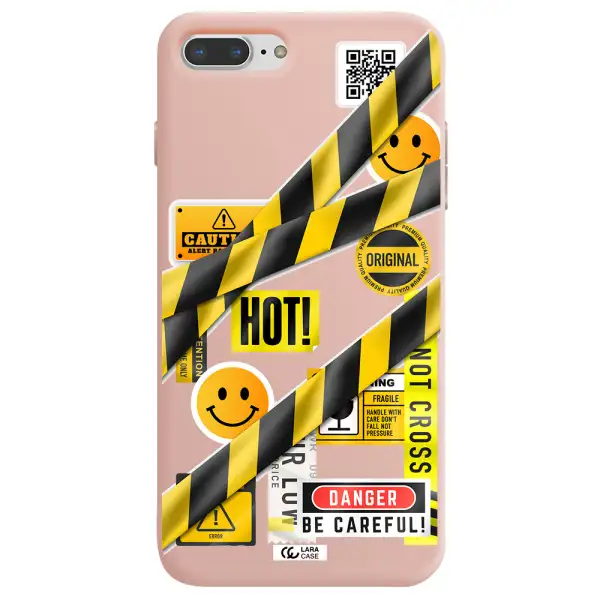 Be Careful Apple iPhone 7 plus Silicone pastel pink Case