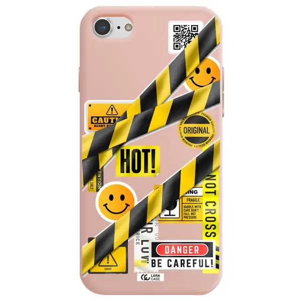 Be Careful Apple iPhone 7 Silicone pastel pink Case