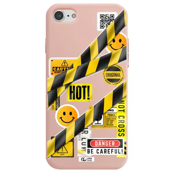 Be Careful Apple iPhone 8 Silicone pastel pink Case