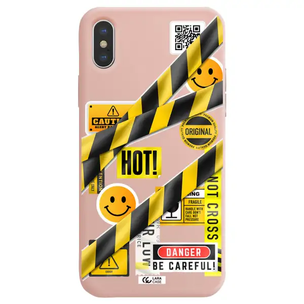 Be Careful Apple iPhone X Silicone pastel pink Case