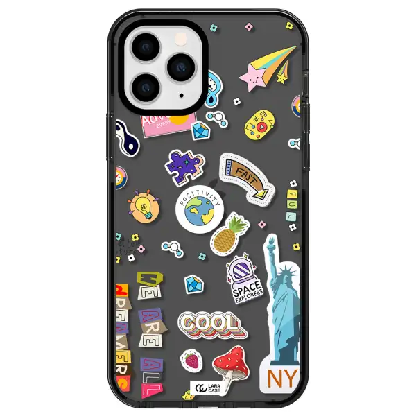 Stickers Apple iPhone 11 pro max impact Smoke Black Case