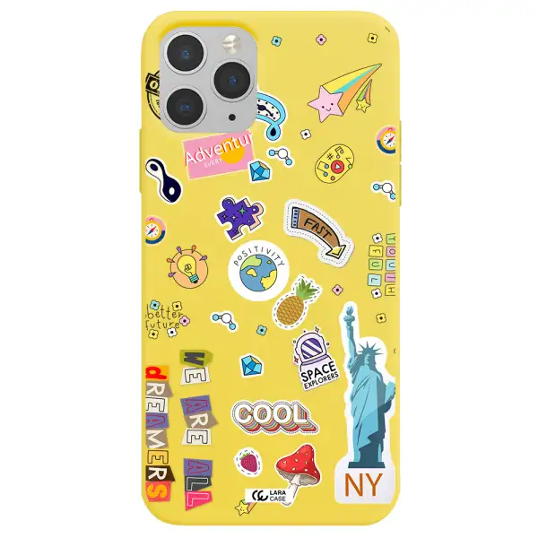 Stickers Apple iPhone 11 pro max Silicone canary yellow Case