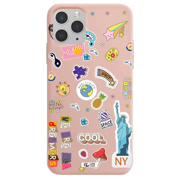 Stickers Apple iPhone 11 pro Silicone pastel pink Case