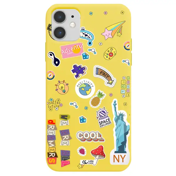 Stickers Apple iPhone 11 Silicone canary yellow Case
