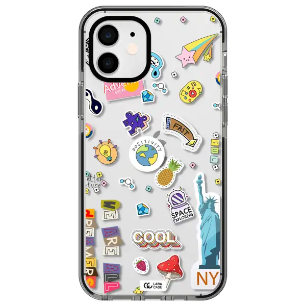 Stickers Apple iPhone 12 impact black border Case