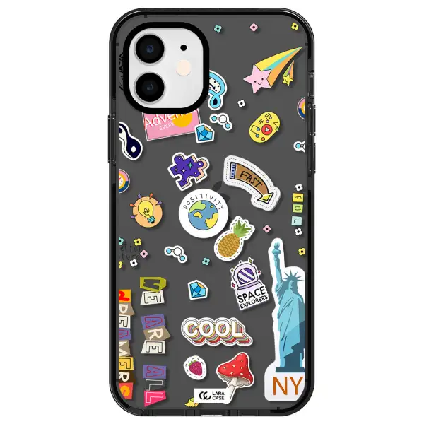 Stickers Apple iPhone 12 impact Smoke Black Case