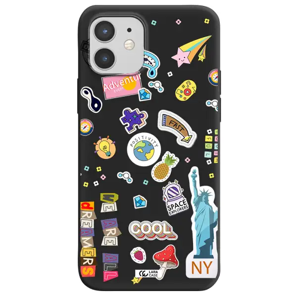 Stickers Apple iPhone 12 mini Silicone black Case