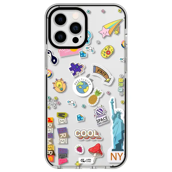 Stickers Apple iPhone 12 pro max impact black border Case