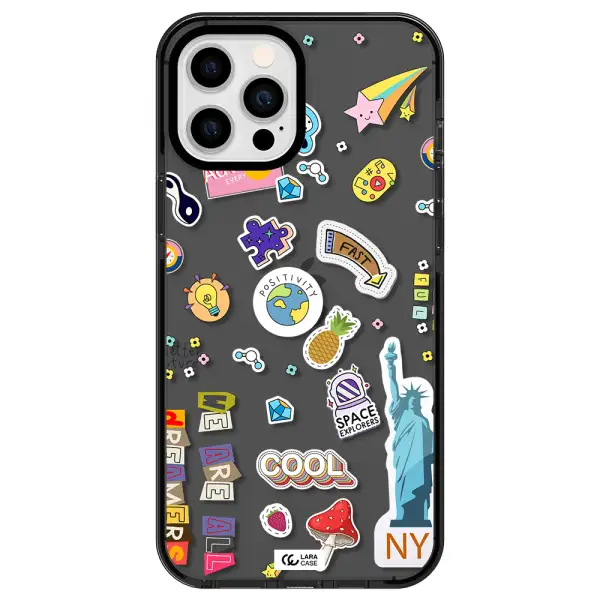 Stickers Apple iPhone 12 pro max impact Smoke Black Case