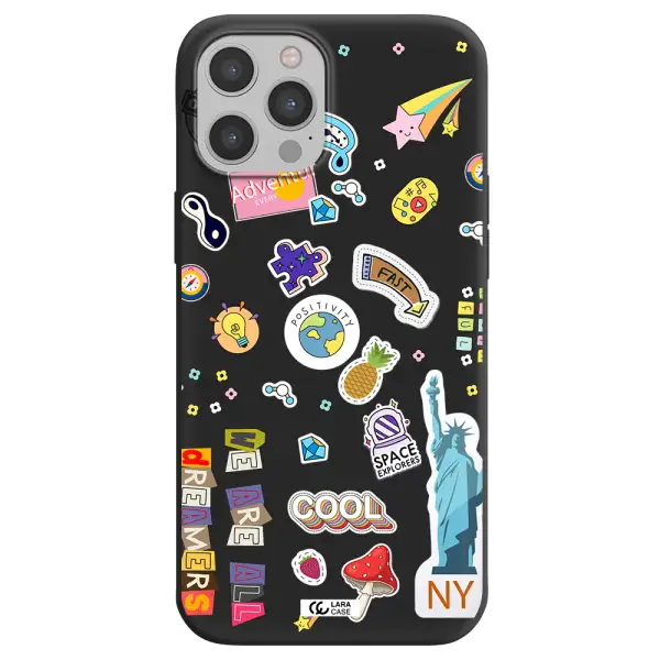 Stickers Apple iPhone 12 pro max Silicone black Case