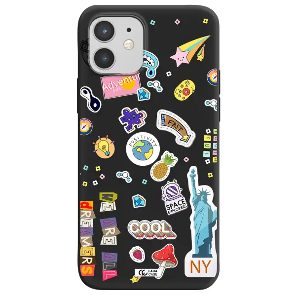 Stickers Apple iPhone 12 Silicone black Case