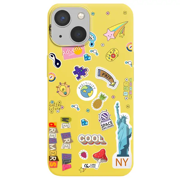 Stickers Apple iPhone 13 mini Silicone canary yellow Case