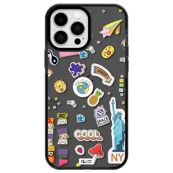 Stickers Apple iPhone 13 Pro Max impact Smoke Black Case