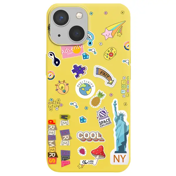 Stickers Apple iPhone 13 Silicone canary yellow Case
