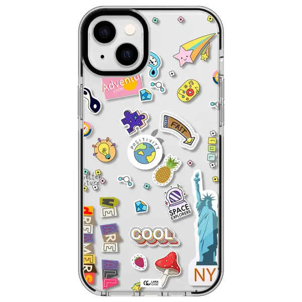 Stickers Apple iPhone 14 plus impact black border Case