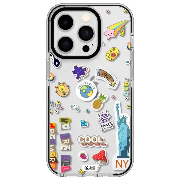 Stickers Apple iPhone 14 pro impact black border Case