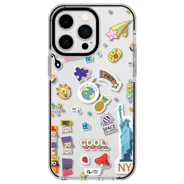 Stickers Apple iPhone 14 pro max impact black border Case