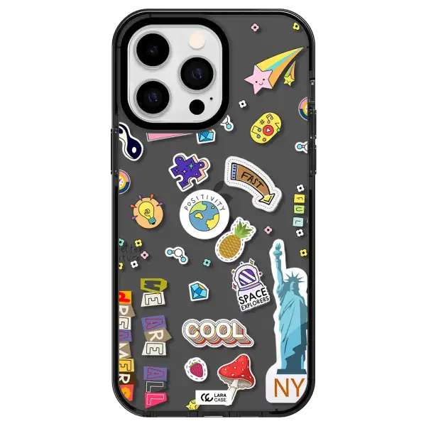 Stickers Apple iPhone 14 pro max impact Smoke Black Case