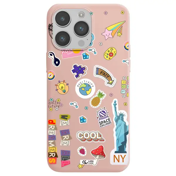 Stickers Apple iPhone 14 pro Silicone pastel pink Case