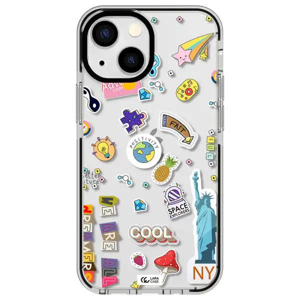 Stickers Apple iPhone 15 Plus impact black border Case