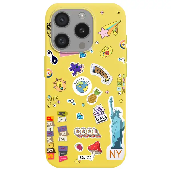 Stickers Apple Iphone 15 Pro Silicone Canary Yellow Case