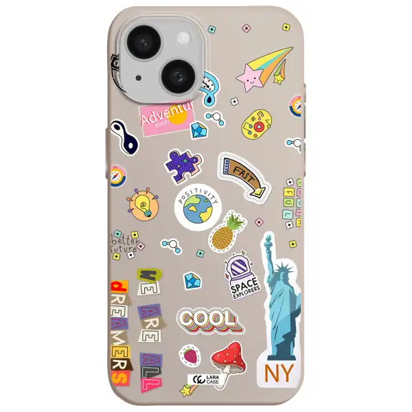 Stickers Apple iPhone 15 Silicone Stone Case