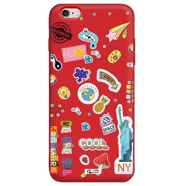 Stickers Apple iPhone 6 s plus Silicone Imperial Red Case