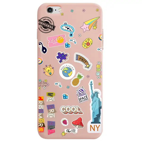 Stickers Apple iPhone 6 s plus Silicone pastel pink Case