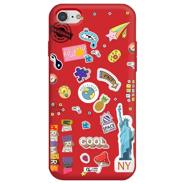 Stickers Apple iPhone 7 Silicone Imperial Red Case