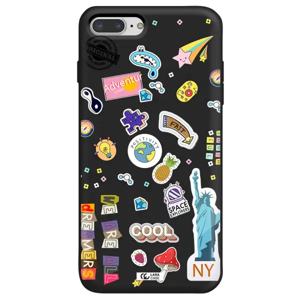Stickers Apple iPhone 8 plus Silicone black Case