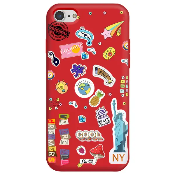 Stickers Apple iPhone 8 Silicone Imperial Red Case