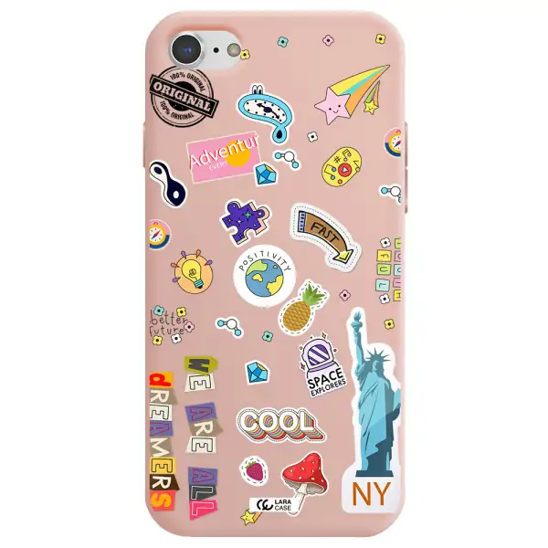 Stickers Apple iPhone 8 Silicone pastel pink Case