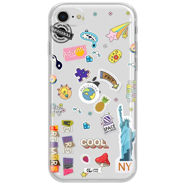 Stickers Apple Iphone Se 2020 Clear Tpu Case